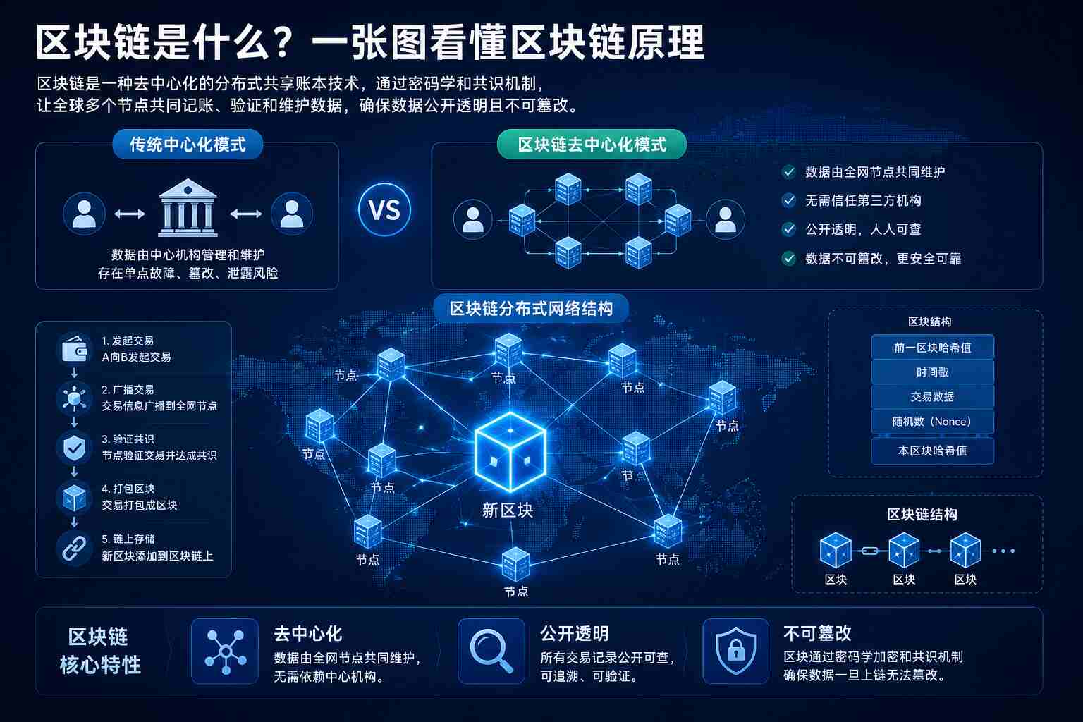 区块链工作原理示意图 区块链工作原理示意图