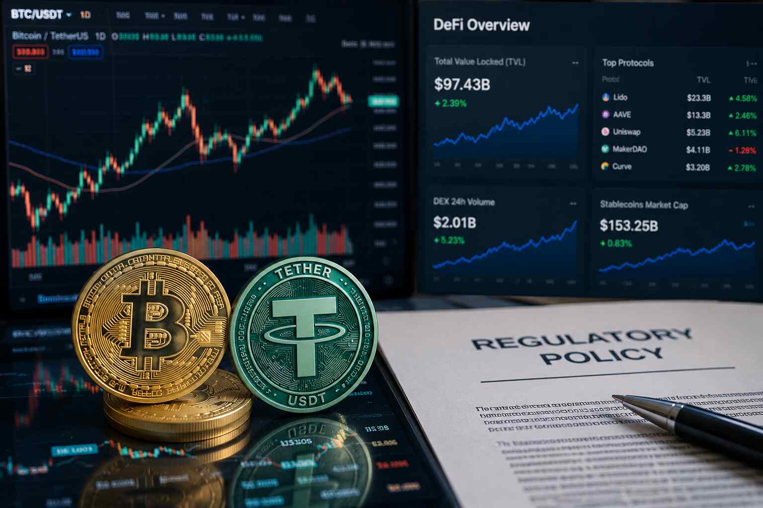 比特币行情、USDT风险与DeFi监管分析配图 比特币行情、USDT风险与DeFi监管分析配图