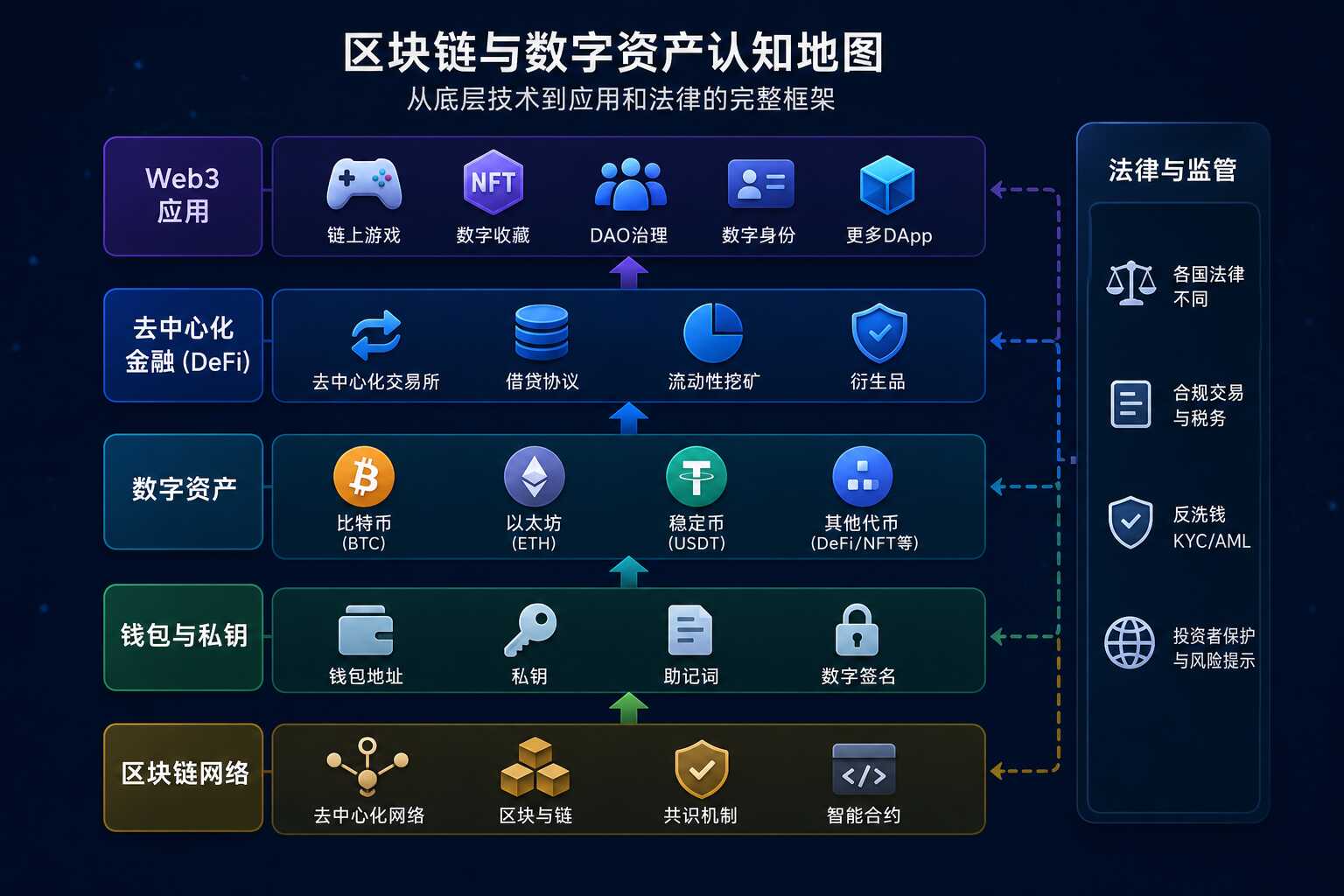 区块链、钱包私钥、数字资产、DeFi、Web3应用与法律监管认知地图 区块链、钱包私钥、数字资产、DeFi、Web3应用与法律监管认知地图